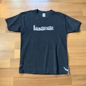 Men's Vintage 2000's Nonsense Japan Black Purple Willy Wonka Tee Shirt Sz Large